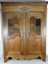 Armoire Vitrine Miniature De Style Louis XV, H 96.5 Cm
