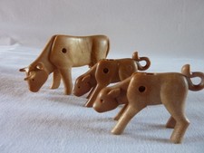 PLAYMOBIL  ANIMAUX FERME VINTAGE VACHE ET 2 VEAUX