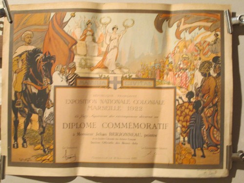 Affiche diplome expo coloniale - affiche,