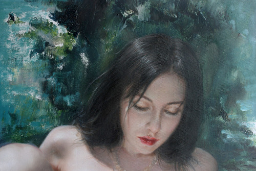 Portrait nue femme peinture - portrait,