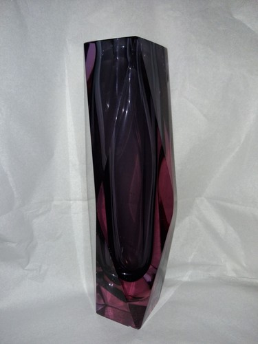 Vase verre massif violet - massif,