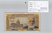 Billet France - 500 francs Victor Hugo 4-3-1954*