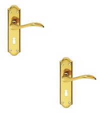 Poignées de porte à levier à plaque laiton JEDO SHERBORNE (paire) 61414...