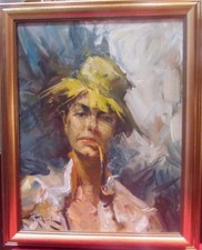 DURANDO TOGO RICHARD tableau huile sur toile garconne tziganne gypsy bohemienne 