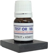1 kit réactif test testeur à tester l'or 18 k 750/1000ème + pierre 45x40mm KD89