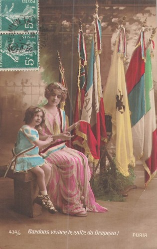 Patriotique femme petite - cp,