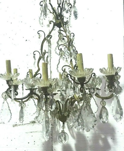 Lustre cage pampille cristal - lustre,