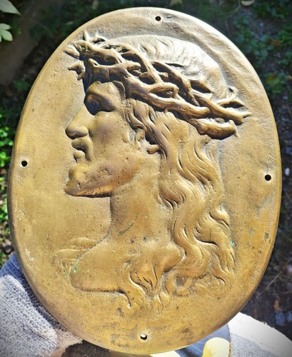 Bas relief bronze jésus - bronze,