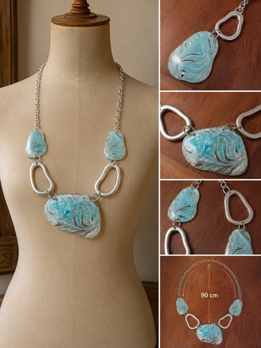 Collier vintage sautoir métal - sautoir,
