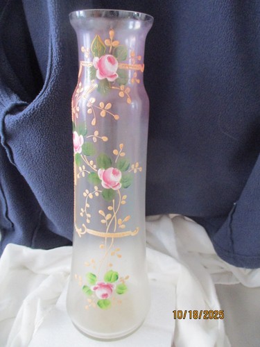 Ancien vase verre peint à - vase,