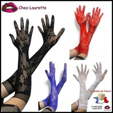 Gants longs femme resilles et