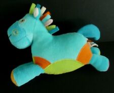 R. DOUDOU PELUCHE BAWI CHEVAL PONEY BLEU ROSE VERT ORANGE GRELOT EXCELLENT ETAT 