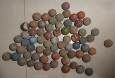 Jouet ancien, lot de billes en