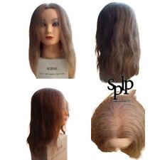 Tête à coiffer Noémie 35 cm 100 % naturel haute densité couleur châtain clair
