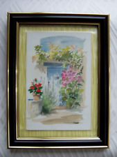 CADRE Gravure Reproduction Aquarelle D. BOISARD Bois Plage de Ré Le Puits Fleuri