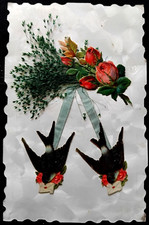 N°790/179  1 Carte Postale  Ancienne  Chromo Découpis Saint Hirondelles