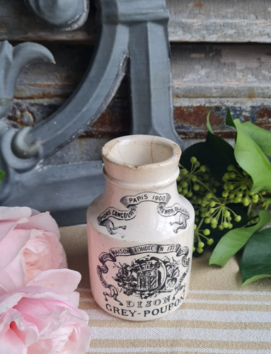 Ancien pot moutarde - pot, faience
