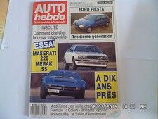 AUTO HEBDO N°662 8 FEVRIER 1989 MASERATI 222 MERAK SS FORD FIESTA   F42