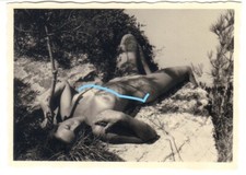 VINTAGE OUTSIDE GERMAN  PHOTO  FOTO NACKTE FRAU