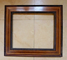 Cadre ancien XIXe bois précieux palissandre filets bois clair