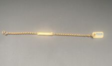 Belle gourmette Bracelet Plaque Or Jaune Oria 12,5 cm Nos Stock Bijoutier Cadeau