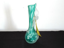  VASE en Pâte de VERRE Soufflé Fait Main Signé VIA LAMARTINE Vannes le Châtel