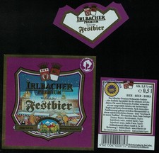 Allemagne Lot 3 Etiquettes Bière Irlbacher Premium Weihnachts Festbier 0,5 L