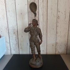 ancienne statue pécheur en régule élément de pendule