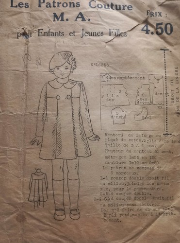 Patron couture a - a, ancien
