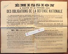 ● Affiche 1915 Emission des
