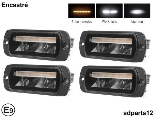 Phare travail led 12v 24v - 4x,