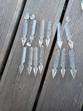 13 ANCIENNES PAMPILLES FLÈCHES POINTE EN CRISTAL Ou Verre  FACETTES POUR LUSTRE 
