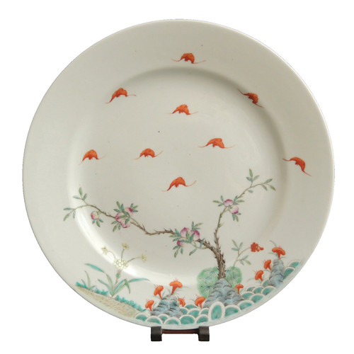 Assiette-Chine-Pêche-Lingzhi-