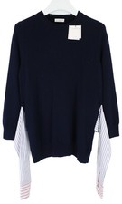 SANDRO Suzanne Pull Femme SMALL Laine Cachemire Manches Détail Nœud Marine