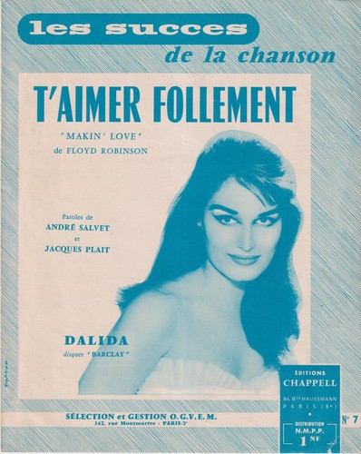 Dalida rare partition aimer - partition, t'aimer