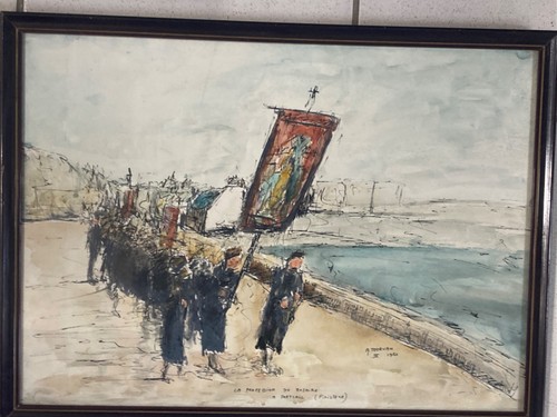 Aquarelle encre procession - aquarelle-encre,
