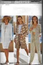 V?4050 PATRON BUTTERICK PANTALON BERMUDA JUPE VESTE TOP BRASSIERE   40 AU 44
