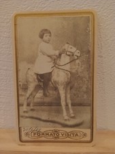 Photo En Studio De Enfant Sur Cheval Italie 1919 Photo Papier de Visite
