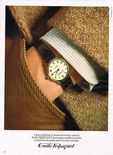 PUBLICITE ADVERTISING 114  1979  EMILE PEQUIGNET  montre hommeà quartz