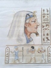 BRODERIE POINT DE CROIX  POINT COMPTE EGYPTE RAMSES TOUTANKHAMON TOILE AIDA