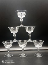 6 coupes à Champagne en Cristal  de BACCARAT  Modèle PICCADILLY , signées .