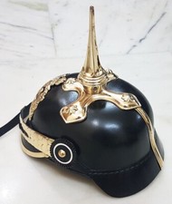 Casque allemand portable en cuir Pickelhaube officier militaire impérial bava...