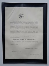 CERTAIN Petit FAIRE PART Lebas BONIFACE Bidaux EUVRARD Herouard SELLE Havre 1886