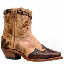 8604 Bottes Boulet western country Bout pointue marron femme