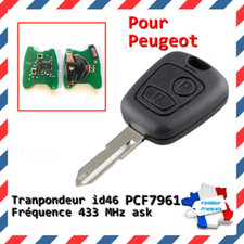 Clé vierge + électronique avec transpondeur ID46 PCF7961 pour PEUGEOT 206 206CC 