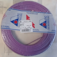 Fil électrique rigide (conducteur) H07V-U 1,5 mm² violet en bobine de 100m