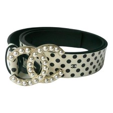Chanel ceinture cuir blanche - ceinture,