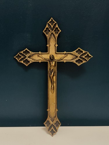Crucifix bronze ancien - en,