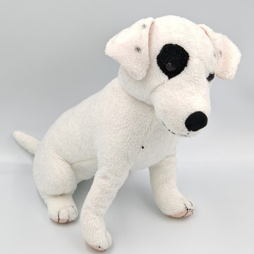 Peluche chien blanc cocard