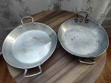 Lot de 2 poêles à paella / woks vintage aluminium